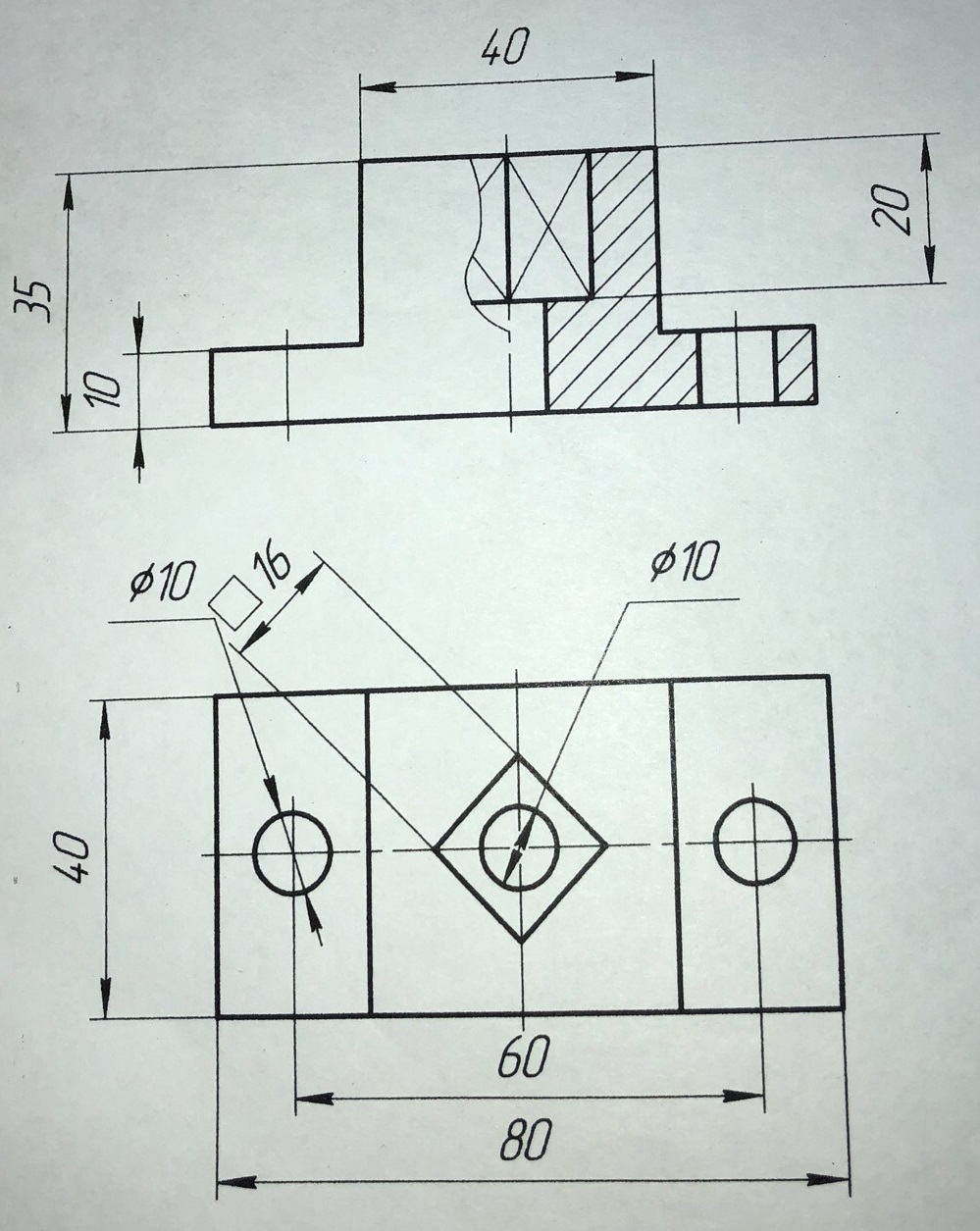 Задание 8.Проекционное черчение в AutoCad